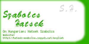 szabolcs hatsek business card